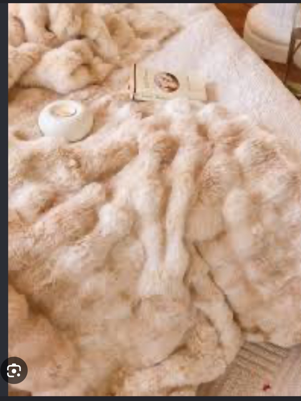 🌸Plush Faux Fur Throw Blanket in Beige Cream - Luxurious Home Accent🤎🛍️